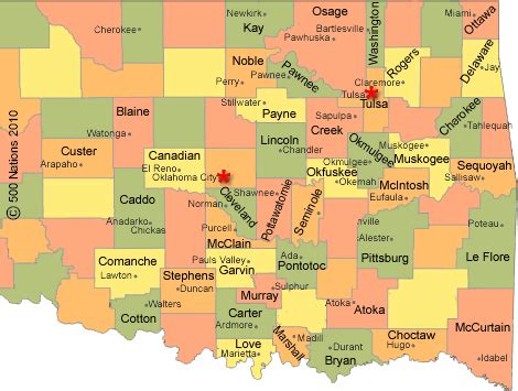 Casinos In Oklahoma Map - Map Of Western Hemisphere