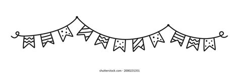 Hand Drawn Holiday Bunting Doodle Birthday: stockvector (rechtenvrij) 2000231351 | Shutterstock