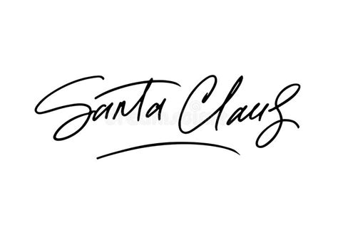 Santa Claus Hand Drawn Signature. Black Letters Isolated on White ...