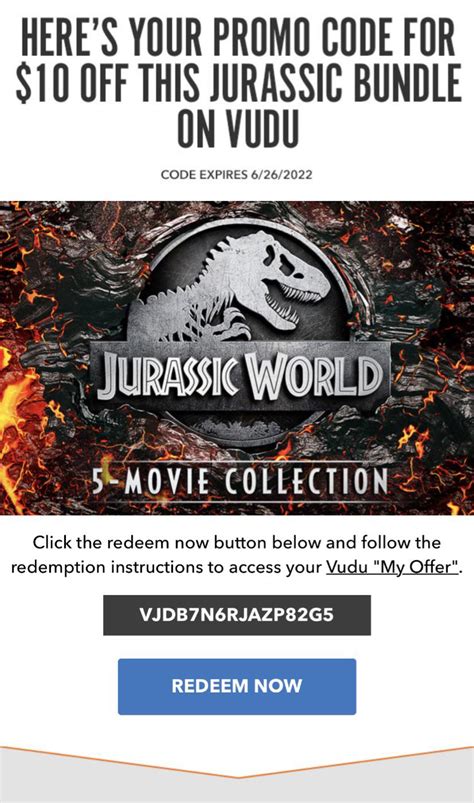 Discount code for Jurassic park movies, enjoy! Comment when used pls : freebies