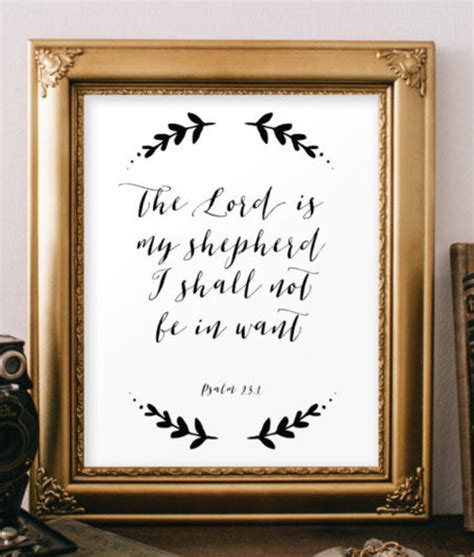 Scripture Art Psalm 23:1 Religious Wall Art Print the Lord - Etsy