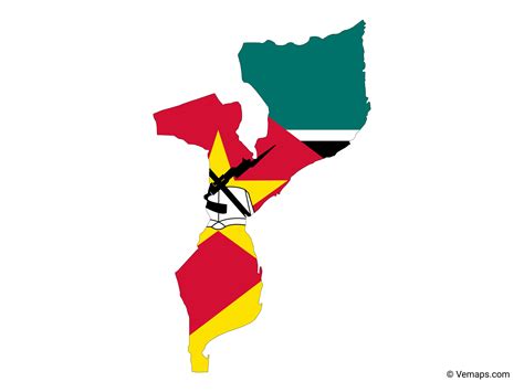 Flag Map of Mozambique | Free Vector Maps