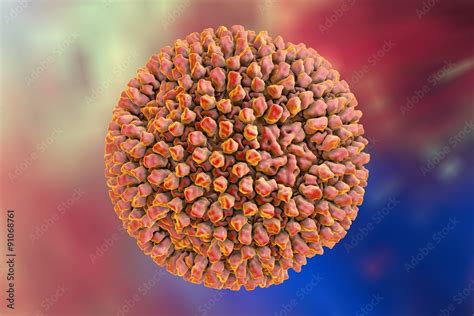 Reovirus on colorful background. A virus causes infection of ...