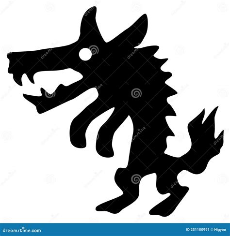 Halloween Monster Silhouette, Werewolf Stock Vector - Illustration of ...