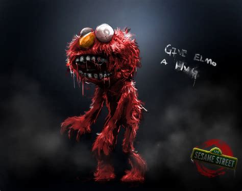 Zombie Sesame Street: Elmo Zombie by Delun on DeviantArt