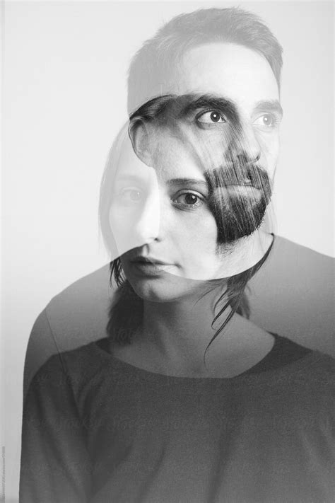 "Double Exposure Couple Portrait." by Stocksy Contributor "BONNINSTUDIO " - Stocksy