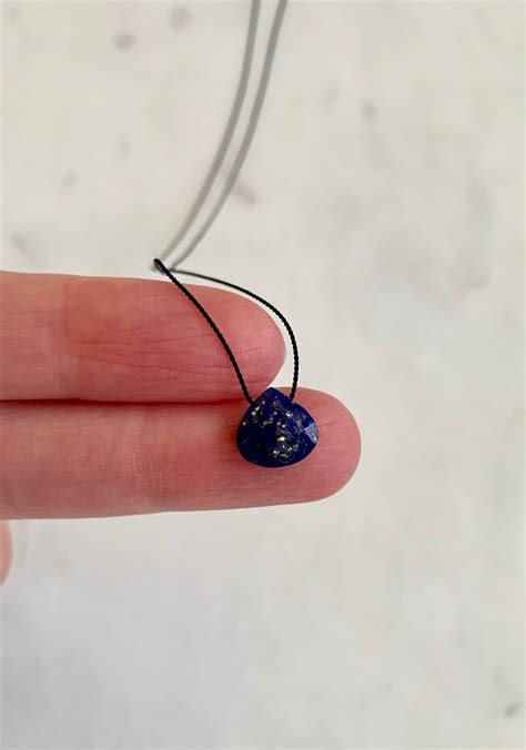 Lapis Lazuli GEM DROP Healing NECKLACE with Faceted Briolette Bead on ...