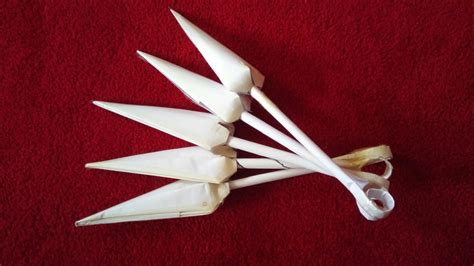 How To Make A Paper Kunai Knife : Then, fold the paper in half again to ...