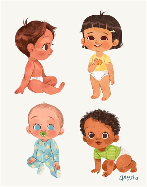 Babies! on Behance | Baby cartoon drawing, Cartoon character design, Baby illustration