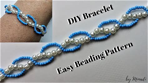 Beaded bracelet Easy beading tutorial Diy bracelet simple beading pattern - YouTube