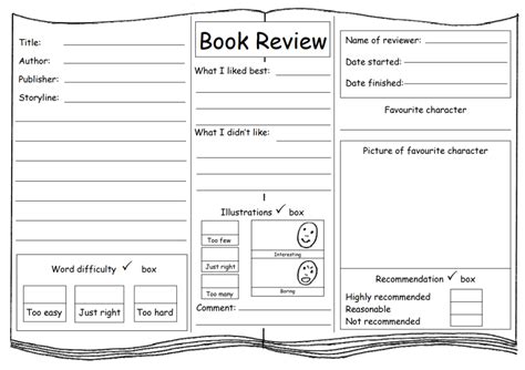 Book review template – Free printable resources for KS1 & KS2 - Teachwire