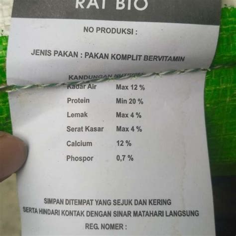 Jual Luar Kota Pakan Rat Bio Makanan Tikus Putih Hamster Ratbio 25kg Di Seller Suzuka ...