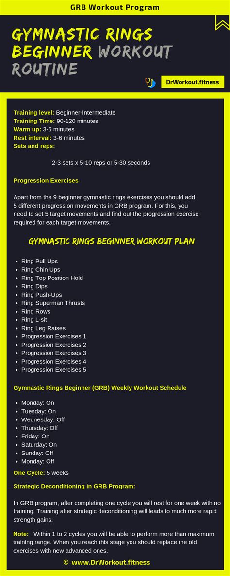 Gymnastic Rings Beginner Workout Routine - GRB Workout Program #workout ...