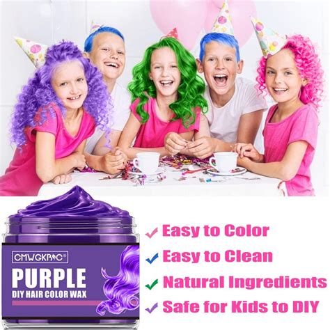 4 Colors Temporary Hair Color for Halloween Kids Women Men, Green Pink ...