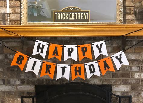 Halloween Birthday Banner Scary Theme Haunted Party | Etsy