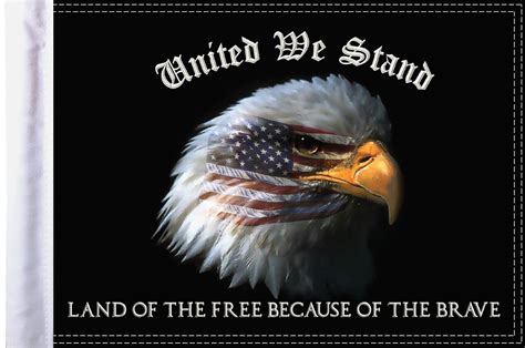 "United We Stand" Eagle Patriotic Motorcycle Flag