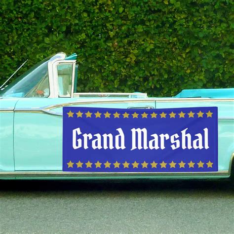 Parade Grand Marshal with gold stars Banner | Zazzle