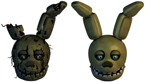 Springtrap and Spring Bonnie Heads by 3D-Darlin on DeviantArt