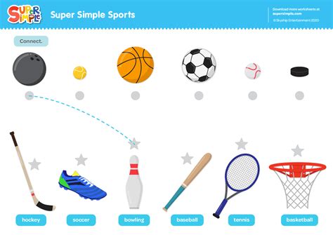 Super Simple Sports Worksheet - Connect - Super Simple