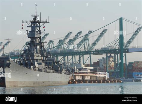 United States Battleship, USS IOWA, BB-61, Now A Museum, Moored On The North Shore Of The Los ...