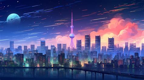 Premium AI Image | Tokyo's skyline with neon lights