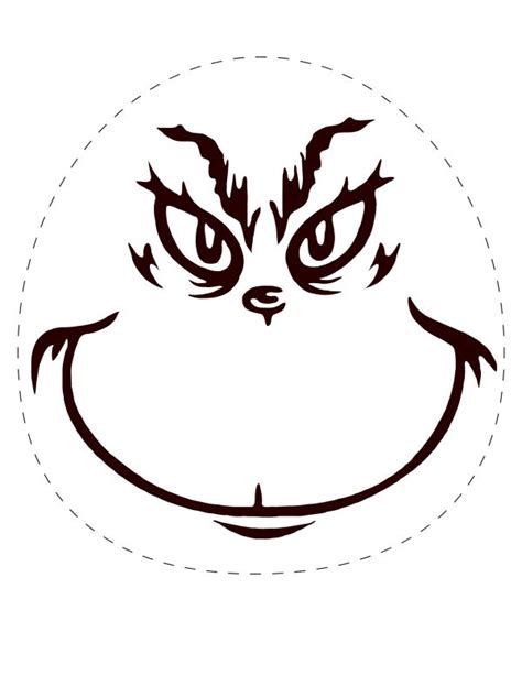 free printable grinch template pumpkin carving stencil pdf download | Pumpkin carving templates ...