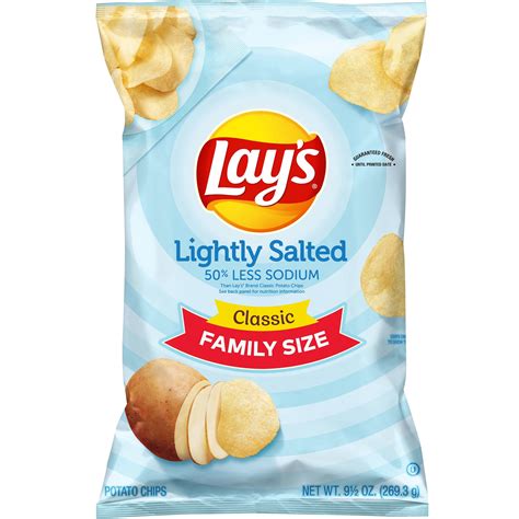 Lay's Potato Chips, Lightly Salted Classic Flavor, 9.5 oz Bag - Walmart ...