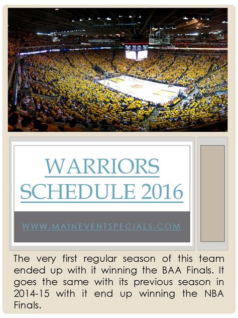 Warriors tickets by Main Event Entertainment - Issuu