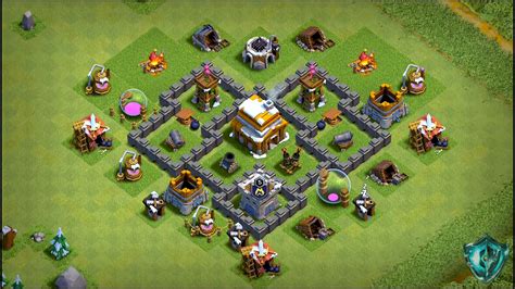 BEST Town Hall 4 base with Copy Link - Clash of Clans - Base of Clans