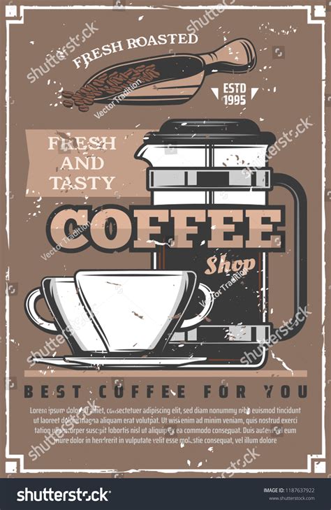 Coffee Shop Retro Poster Cafe Restaurant Stock Vector (Royalty Free ...