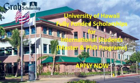 University of Hawaii (USA) Fully Funded Scholarships for Masters and PhD Programs | University ...