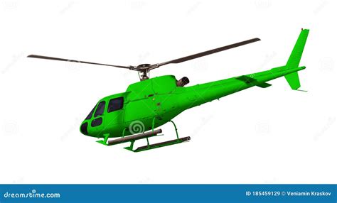 Green Helicopter Isolated on White Stock Image - Image of helicopter ...