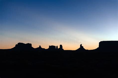 Silhouette Of Monument Valley Stock Photo - Image of horizon, butte ...