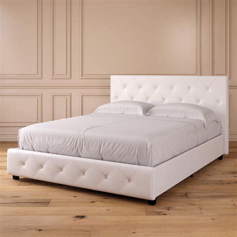 DHP Dakota Upholstered Faux Leather Platform Bed with Wooden Slat ...