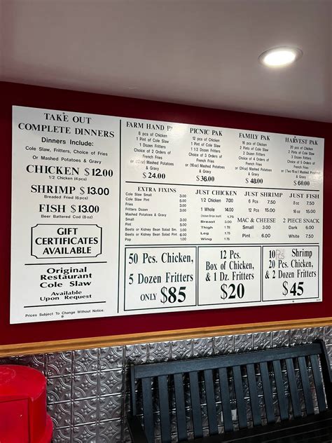 Menu at White Fence Farm restaurant, Riverside, S Harlem Ave