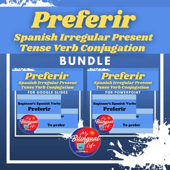 Preferir - Spanish Irregular Present Tense Verb Conjugation Bundle