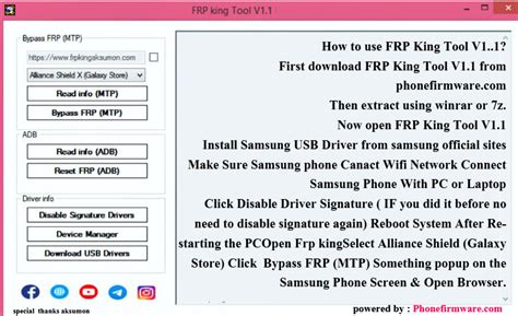 FRP King Tool V1.1. All Samsung 2022 Android 12 Direct Open Alliance ...