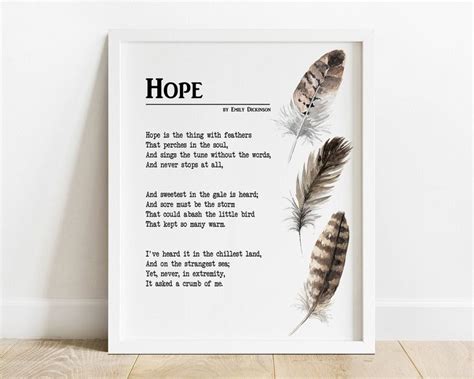 PRINTABLE Hope Poem by Emily Dickinson Printable - Etsy UK | Hope poems ...