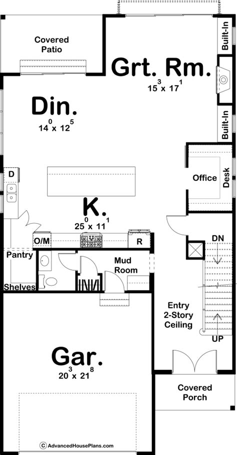 2 Story Modern Farmhouse Style Plan | Mission Bay Modern House Floor Plans, Narrow Lot House ...