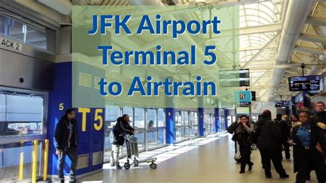 JFK Airport Terminal 5: Arrivals to AirTrain Walk - YouTube