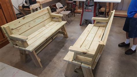 Picnic Table and Bench Combo Plan | Rockler Woodworking and Hardware | Pallet furniture, Picnic ...
