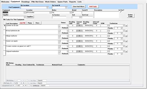 Preventive Maintenance Software Template - Blue Claw Database Development