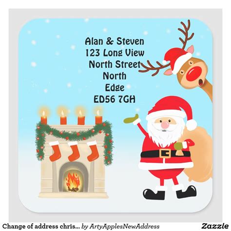 Change of address christmas square sticker | Create holiday cards, Christmas squares, Moving cards