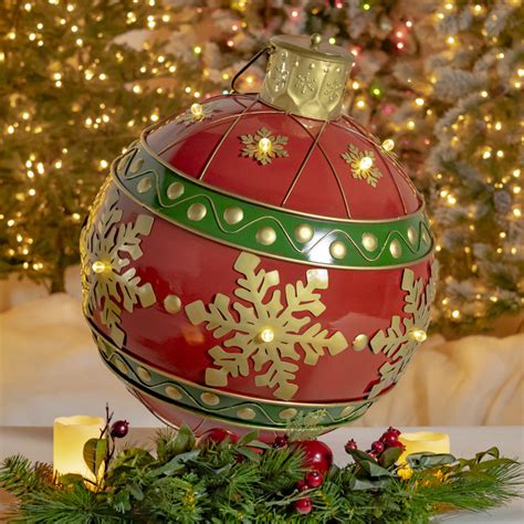 ZaerLtdInternational 28.5" Tall Oversized Metal Christmas Ball ...