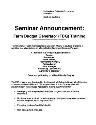 Farm Budget - 10+ Examples, Format, Pdf