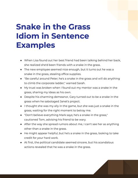 Snake in the Grass Idiom - 19+ Examples, How to Use, PDF, Tips