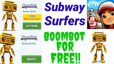 HOW TO GET BOOMBOT FOR COMPLETELY FREE IN SUBWAY SURFERS 2021( WITH ...