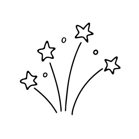 Celebration clipart. Party time doodle stars. Hand drawn line icon ...