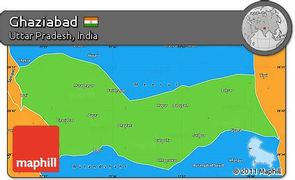 Free Political Simple Map of Ghaziabad