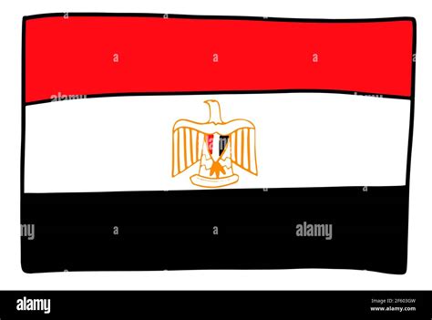 Doodle Hand drawing Egyptian flag sketch simple symbol of Egypt. Vector illustration Stock ...